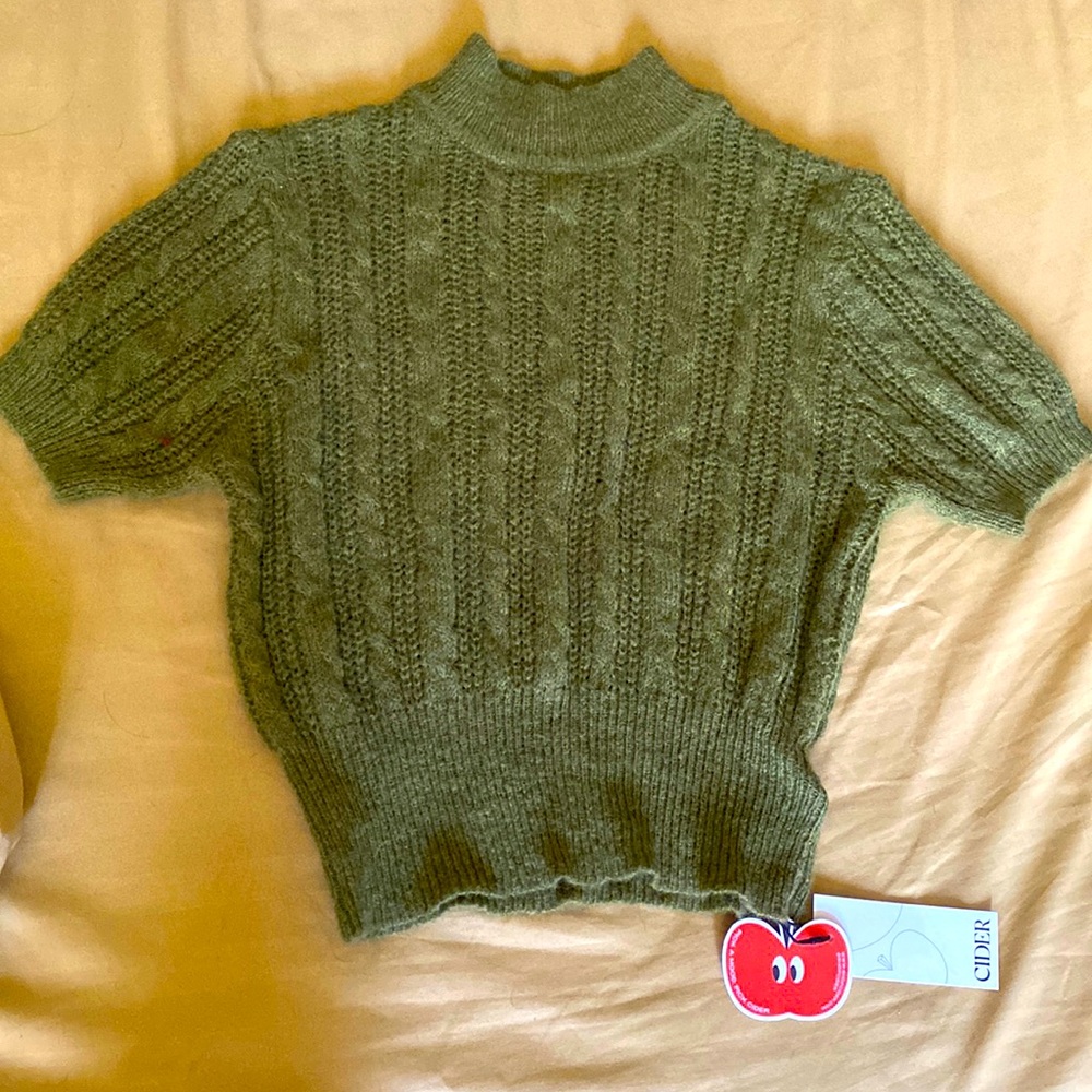 Green knit shirt